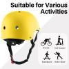 OUWOR Youth Skateboard Bike Helmet for Boy and Girl, Lightweight Adjustable, Multi-Sport for Bicycle Skate Scooter (Yellow, Medium) view 4