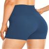 2024 Women's Latest Workout Yoga Shorts - Premium Soft Solid Stretch Cheerleader Running Dance Volleyball Short Pants Blue view 2