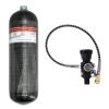 TUXING 6.8L/414ci Carbon Fiber Paintball HPA Air Tank(Not DOT),4500psi PCP Air System Dual Gauge Valve 24-inches High Pressure Hose with Double Quick Diconnect view 1
