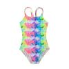 AIMAOMI Girl's One Piec Swimsuit Spaghetti Strap Ruched Bathing Suit Swimwear Summer Swimsuit for (Yellow, 7-8 Years)