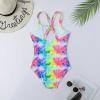 AIMAOMI Girl's One Piec Swimsuit Spaghetti Strap Ruched Bathing Suit Swimwear Summer Swimsuit for (Yellow, 7-8 Years) view 3
