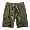 SWJGLITTR Men's Athletic Cotton Shorts Drawstring Elastic Waist Multi Pocket Short Workout Gym Running Short Pants (Green,XX-Large) view 1