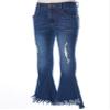Freebily Youth Kids Flared Jeans for Girls Casual Denim Pants Bell Bottoms Junior High Waist Wide Ruffled Trousers Size 10-12 Dark Blue E 14 Years view 4