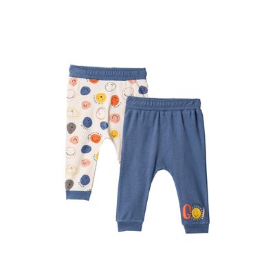 Kidddio Toddler and Baby Unisex Pants 2-Pack Baby Pants 0-3 Months to 18-24 Months Baby Cotton Sweatpants Jogger Boy Girl Indigo