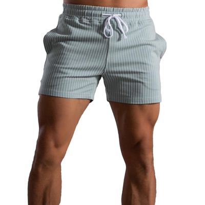 SWJGLITTR Men's Stripe Print Drawstring Shorts Workout Sweat with Pocket Short Pants Elastic Waist Athletic Gym Short (Green,Medium)