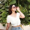 FEISEDY Vintage Square 70s Flat Aviator Sunglasses Women Men Classic Retro Stylish Frame UV400 Sunglasses B2622 view 3