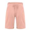 Mens Cotton Linen Shorts Summer Lightweight Casual Beach Shorts Drawstring Breathable Vacation Lounge Shorts, Vacation Essential Outfit for Men Pajama Yoga Shorts(Pink 1,X-Large) view 3