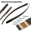 oubert Black Hunter Takedown Longbow Limb Left Hand Original Limbs Only 20-60lbs Fiberglass Replacement Bow Limbs for Archery Bow (30LBS) view 3