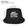 Best Friends Peanut Butter Hat Summer Travel Sun Beach Bucket Hats Cap Packable Fisherman Hat Women Men Black view 2