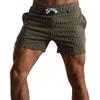SWJGLITTR Men's Stripe Print Drawstring Shorts Workout Sweat with Pocket Short Pants Elastic Waist Athletic Gym Short (Green 1,XX-Large) view 1