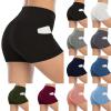 2024 Women's Latest Workout Yoga Shorts - Premium Soft Solid Stretch Cheerleader Running Dance Volleyball Short Pants Black