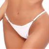 iiniim Women's Sexy Metallic G-String High Waist Adjustable Straps T-Back Micro Thong Underwear White Small view 2