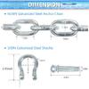 BALAVA Anchor Chain,Galvanized Anchor Chain,5/16in x10ft Anchor Chain for Boat,Boat Anchor Chain with 2 Pcs 3/8" Anti-Off Shackles,Marine Grade Anchor Chain for Different Boat Anchors view 2