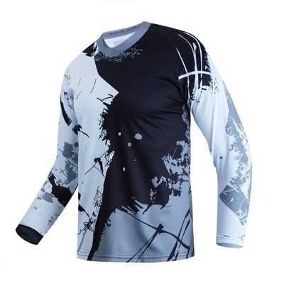 Kids Mountain Bike Shirts Child Cycling Jersey for Girls Boys Youth Long Sleeve Clothing MTB Bicycle Downhill BMX Tops Gray