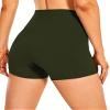 2024 Women's Latest Workout Yoga Shorts - Premium Soft Solid Stretch Cheerleader Running Dance Volleyball Short Pants Army Green view 4