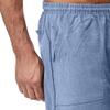 SWJGLITTR Mens Linen Drawstring Capri Pants Lightweight 3/4 Pants Elastic Waist Short Casual Beach Yoga with Pockets Trousers (Blue 1,Large) view 2