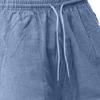 SWJGLITTR Mens Linen Drawstring Capri Pants Lightweight 3/4 Pants Elastic Waist Short Casual Beach Yoga with Pockets Trousers (Blue 1,Large) view 3