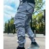 JEsilunmaMY Men's Print Cargo Pants Multi-Pockets Slim Fit Joggers Pants Hiking Outdoor Casual Tactical Tapered Trousers (Grey,X-Large) view 2
