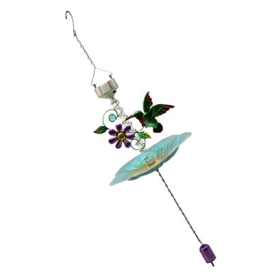 Sosoport Hanging Bird Feeder Solar Light Outdoor Parrot Feeding Tray Garden Decoration Capacity Feeder for Wild Birds