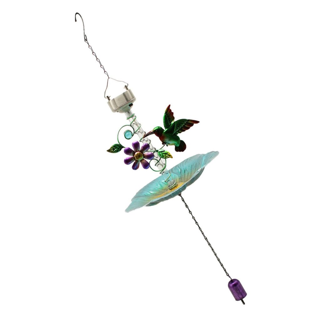 Sosoport Hanging Bird Feeder Solar Light Outdoor Parrot Feeding Tray Garden Decoration Capacity Feeder for Wild Birds