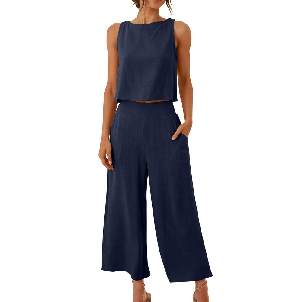KICILVS 2025 Womens Linen Set Women Linen Sets 2 Piece Outfits Try Before You Buy Womens Clothing