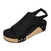 Womenyiaor Wedge Sandals for Women 2024, Women's Platform Wedge Sandals Open Toe Buckle Ankle Strap Espadrilles Wedge Sandals Women Casual Dressy Summer Shoes, A/Black, 6.5 view 1