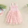 Toddler Baby Girl Butterfly Wings Dress Princess Sleeveless Tulle Butterfly Wing Skirt Birthday Party Tutu Dress (D Pink, 12-18 Months) view 3