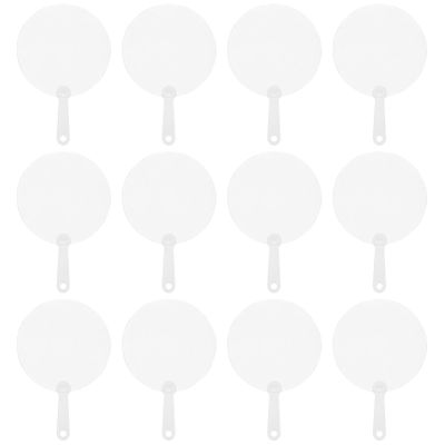 DIYEAH Diy Graffiti Fan Blank Pvc Handheld Fan 3.35X2.17 Inch Transparent Diy Painting Lightweight for Summer Events Dance Performances Home Decor