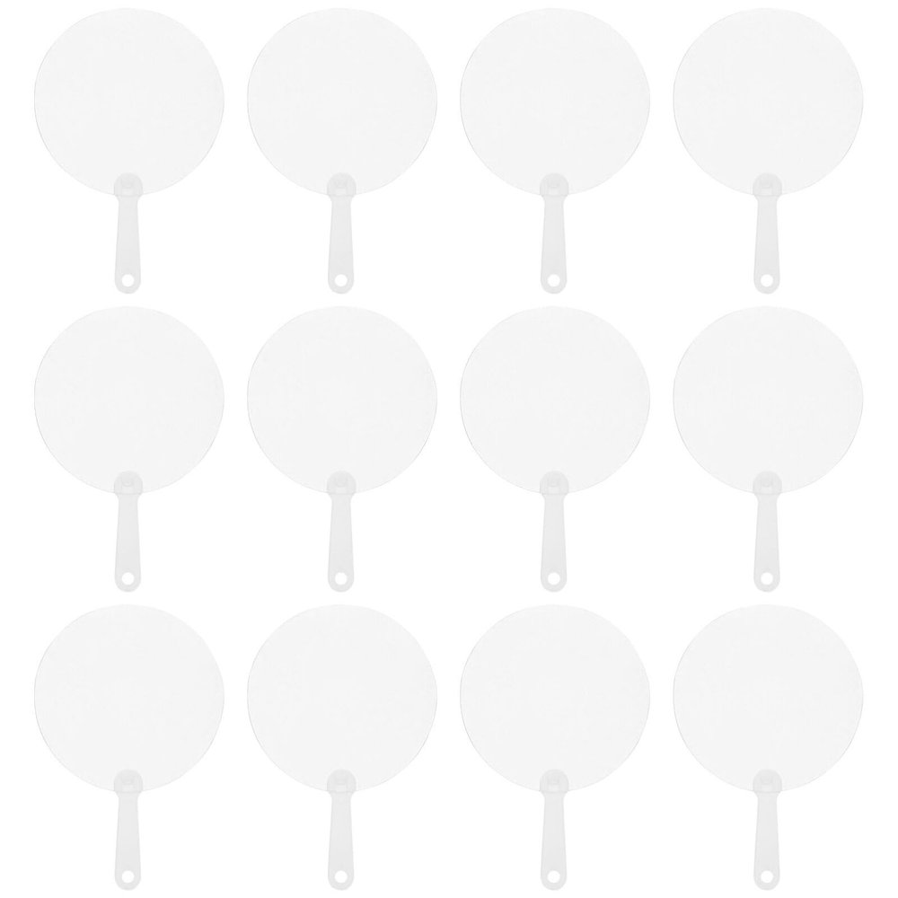 DIYEAH Diy Graffiti Fan Blank Pvc Handheld Fan 3.35X2.17 Inch Transparent Diy Painting Lightweight for Summer Events Dance Performances Home Decor