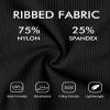 Charmo Zipper One Piece Swimwear Ribbed Modest Swimsuit High Neck Racerback Bathing Suits Scalloped Swim Suit Black L view 4