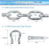 BALAVA Anchor Chain, Galvanized Anchor Chain,1/4in x6ft Anchor Chain for Boat,Boat Anchor Chain with 2 Pcs 5/16" Anti-Off Shackles,Marine Grade Anchor Chain for Different Boat Anchors view 2