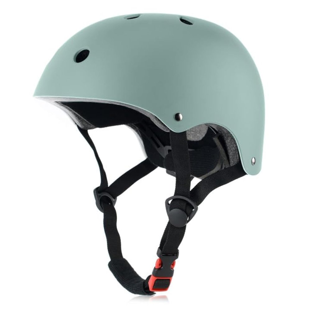 OUWOR Adult Skateboard Bike Helmet for Men and Women, Lightweight Adjustable, Multi-Sport for Bicycle Skate Scooter (Misty Blue, Large)