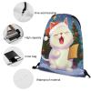 OURTEV Cute Cat Sing Christmas Carols Drawstring Backpack Travel Sports Drawstring Bags Portable Storage Gym Bag for Men Women, 35*42cm, Style view 4