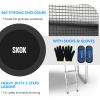 SKOK Trampolines 12FT Black Recreational Trampoline with Enclosure Net, Trampoline Outdoor for Kids and Adults, ASTM Approved, Capacity 400lbs,Black view 3