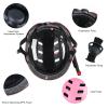 Kids Bike Helmet with Knee Pads Elbow Pads Wrist Guards for Age 3-14+ Youth/Teens, Pink Small and Pink Medium view 4