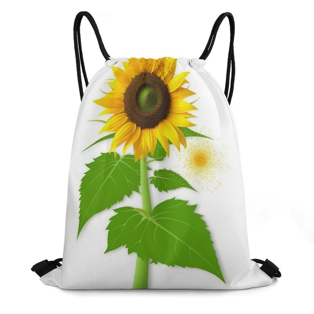OURTEV Sunflower And Weed Drawstring Backpack Travel Sports Drawstring Bags Portable Storage Gym Bag for Men Women, 35*42cm, Style-2
