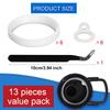 13pcs Water Bottle Lid Replacement for Thermoflask 24/32/40/64oz, Straw Gasket Replacement Accessories & Tweezers Silicone O Ring Rubber Seal Washer Part Compatible with Thermoflask Chug Spout Lid view 2
