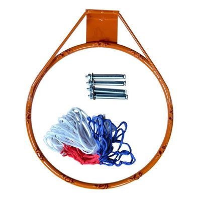 LPLYAA Basketball Rim Goal with Net, Portable Heavy Duty Universal 45cm Wall Mounted Basketball Hoop for Indoor Outdoor (Color : Rojo)
