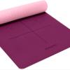 Heathyoga Eco Friendly Non Slip Yoga Mat, Body Alignment System, SGS Certified TPE Material - Textured Non Slip Surface and Optimal Cushioning,72"x 26" Thickness 1/4" view 1