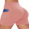 2024 Women's Latest Workout Yoga Shorts - Premium Soft Solid Stretch Cheerleader Running Dance Volleyball Short Pants Pink view 4