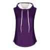Generic Womens Summer Sleeveless Hooded Tank Tops T-Shirt for Athletic Exercise Relaxed Fit Breathable Hoodies Oversized Sweatshirt, Medium, 01-purple view 2