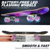 BELEEV Skateboards for Kids, 31x8 inch Complete Skateboard for Beginners Teens Adults, 7 Ply Canadian Maple Double Kick Deck Concave Skateboard with LED Light-Up Wheels (Galaxy Purple) view 2