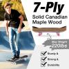 BELEEV Skateboards for Kids, 31x8 inch Complete Skateboard for Beginners Teens Adults, 7 Ply Canadian Maple Double Kick Deck Concave Skateboard with LED Light-Up Wheels (Galaxy Purple) view 3