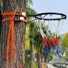 LPLYAA 45cm/18 Inch Basketball Rim and Net, Outdoor Hanging Basketball Hoop with Adjustable Strap for Adults Kids, Garden Patio Tree Pole Backyard Fence Basketball Court c view 1