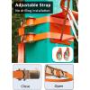 LPLYAA 45cm/18 Inch Basketball Rim and Net, Outdoor Hanging Basketball Hoop with Adjustable Strap for Adults Kids, Garden Patio Tree Pole Backyard Fence Basketball Court c view 3