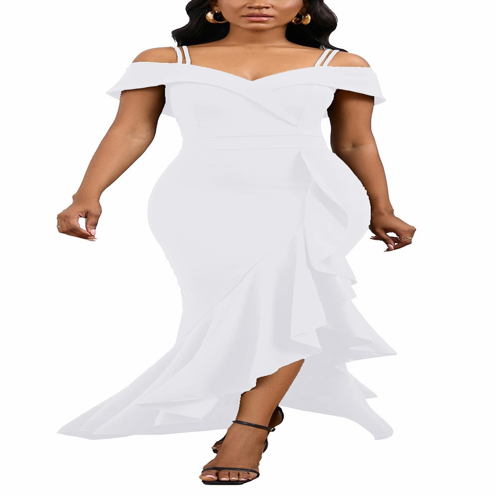 2026 Evening Gowns for Women Formal Wedding Dresses Ruffle College Mermaid Prom Bride White Dress