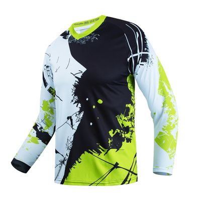Weimostar Kids Cycling Jersey Child Boy Girl T Shirt Long Sleeve Mountain Bike Bicycle Clothes Green Size YM