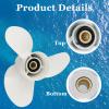 AYWSTC Outboard Propeller for Yamaha Engine 60/70/75/80/85/90/115/130HP, 15 Spline Tooth, RH, Boat Motor Aluminum Alloy Propeller Replacement # 6E5-45947-00-EL, 13 1/2x15-K Gearcase view 2