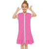 Girls Swim Cover Up Kids Beach Swimsuit Coverup erry Zip-Up Bathing Suit Beach Pool Clothes (Hot Pink, 8-9 Years) view 2