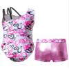 Fldy Kids Girls Gymnastics Dance Outfits Sleeveless Bodysuit Unitard with Athletic Shorts Gymnastics Tumbling Outfits P 4 view 2